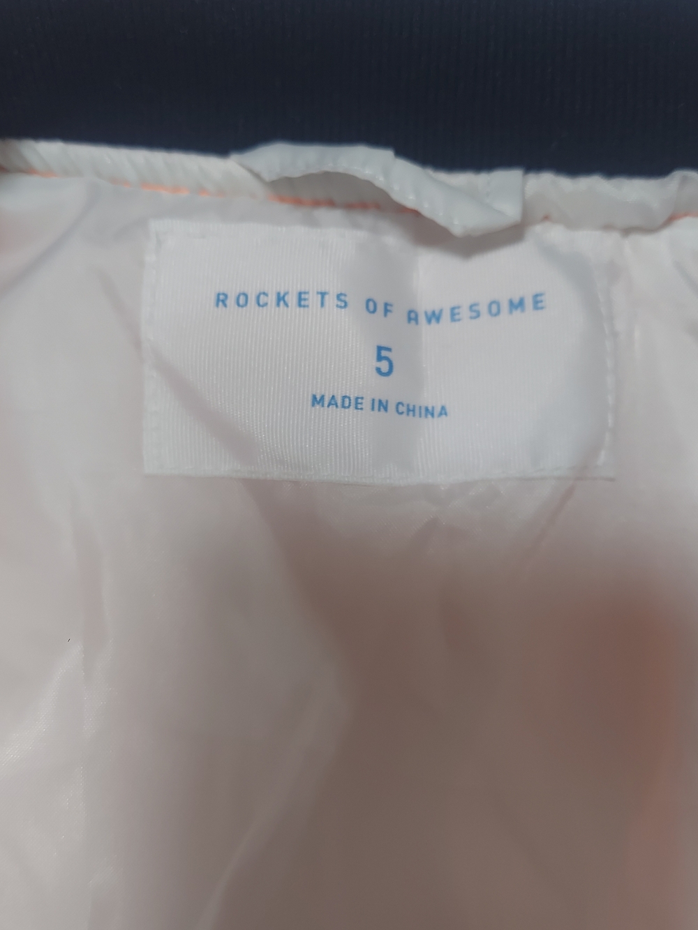 Kids' Orange Bomber Jacket with Striped Trim - Picture 6 of 7